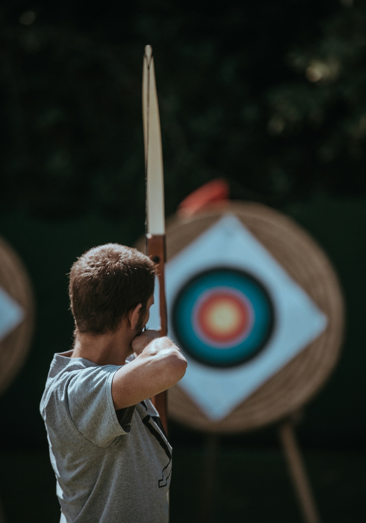 Archer hitting the target